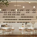 Modern Nail Salon Interior With Manicure Tables Polish Racks And Green Plants