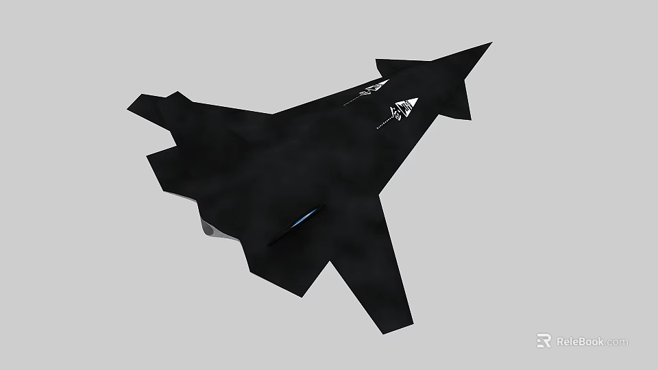 Black Stealth Fighter Jet Featuring Modern Aerodynamic Design And Sharp Edges 3d model 