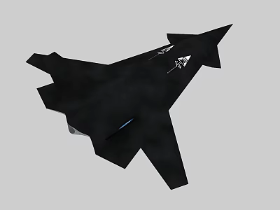 Black Stealth Fighter Jet Featuring Modern Aerodynamic Design And Sharp Edges 3d model