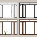 Modern Casement Windows In Various Colors With Sleek Frames For Home Design 3d model