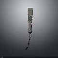 Metallic Mechanical Component With Cylindrical Body Spring And Chain Details For Industrial Applications