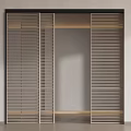 Modern Minimalist Interior With Stylish Louvered Sliding Doors For Room Entrance