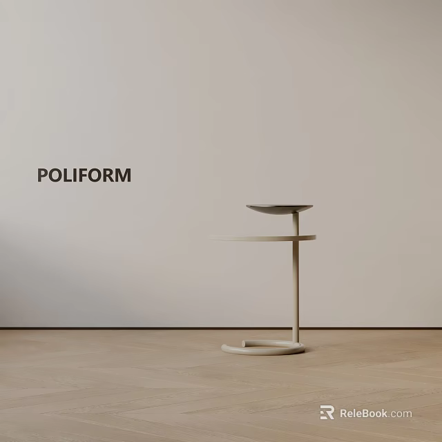 Modern Poliform Side Table Featuring Sleek Elegant Minimalist Two Tier Design 3d model