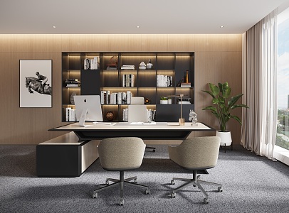 Modern Office Manager Room 3d model