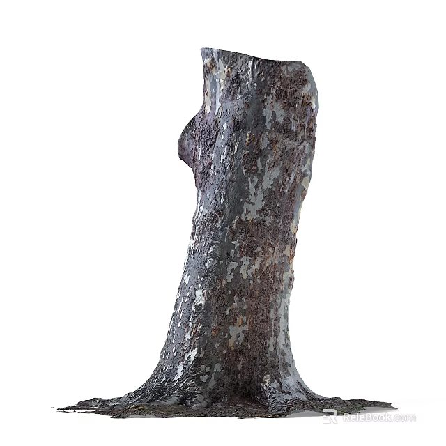 Natural Textured Stone Wood Decorative Sculpture With Rough Surface And Organic Shape For Home Decor 3d model 