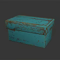 Vintage Turquoise Wooden Box Decorative Ornament Set With Distressed Texture for Home Decor
