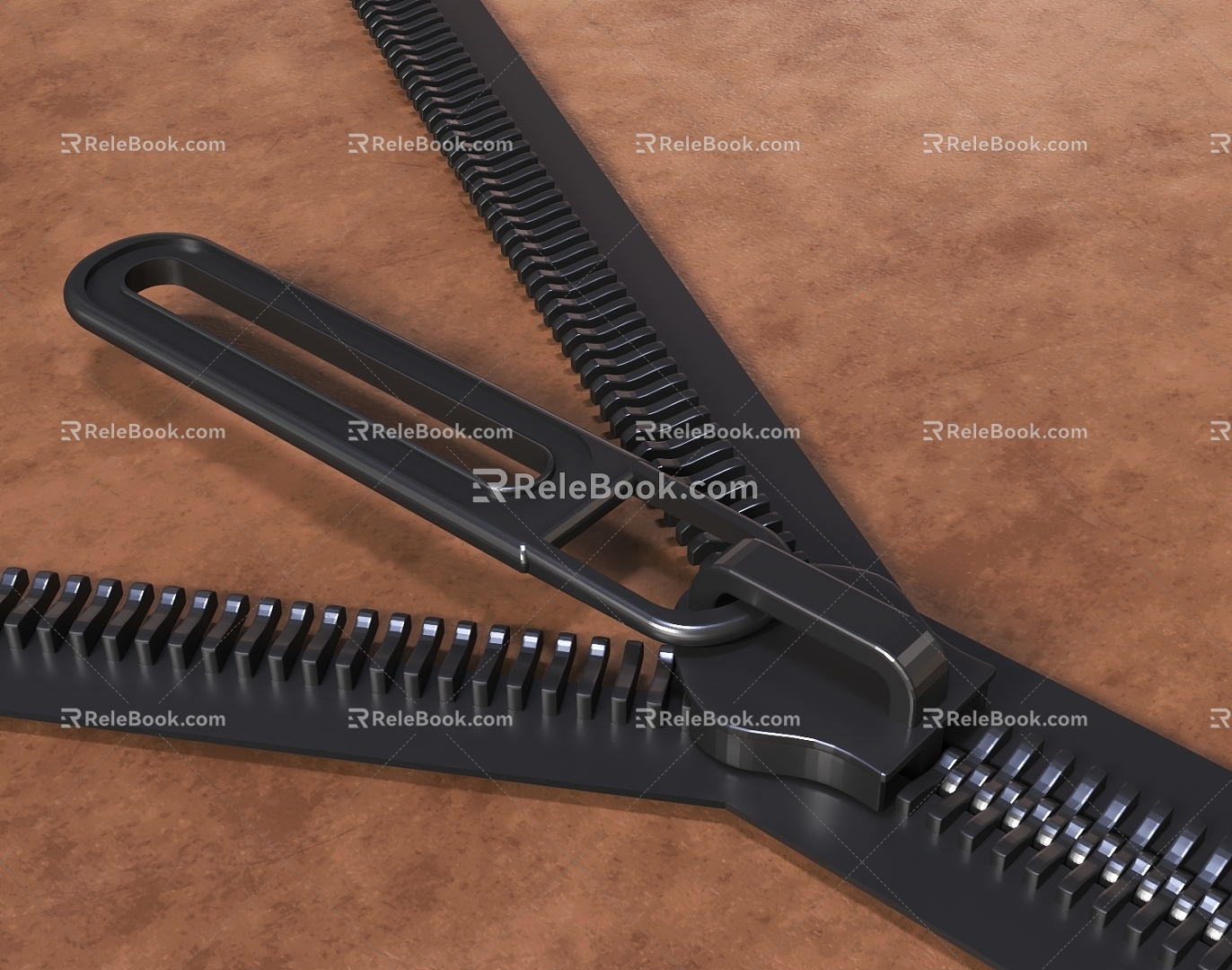 Zipper Leather Pull 3d model