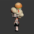 Burger Head Chef Character Wearing Apron Holding Spoon in Kitchen Style Design