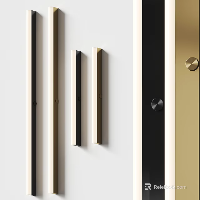 Sleek Modern Wall Mounted Lamps With Gold Black Finishes For Home Interior Lighting 3d model 