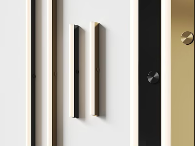 Sleek Modern Wall Mounted Lamps With Gold Black Finishes For Home Interior Lighting 3d model