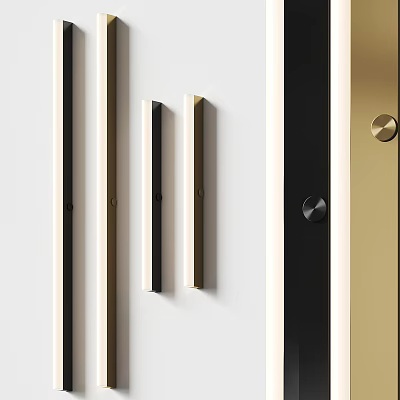 Sleek Modern Wall Mounted Lamps With Gold Black Finishes For Home Interior Lighting 3d model