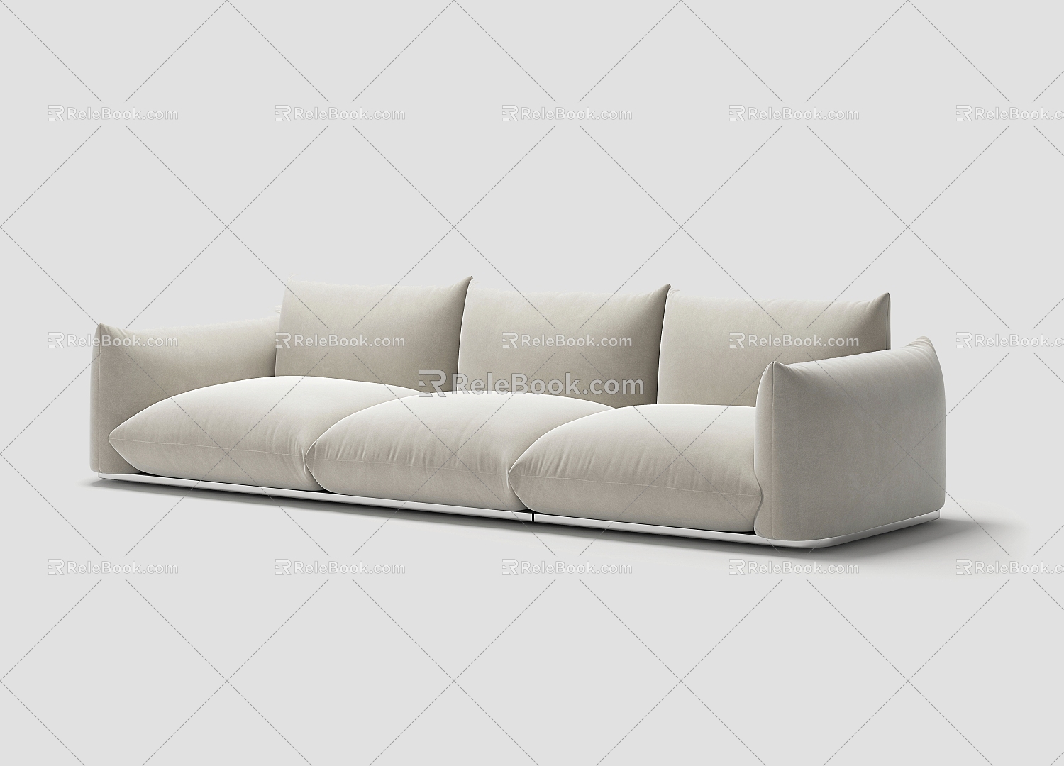 Net red cream style minimalist sofa 3d model