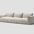 Net red cream style minimalist sofa 3d model