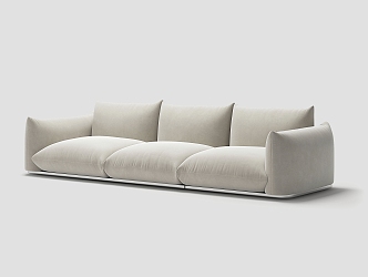 Net red cream style minimalist sofa 3d model