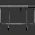 Stainless Steel Mobile Medical Cart With Two Shelves And Wheels