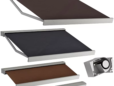 Canvas retractable awning 3d model