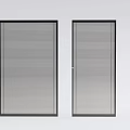 Contemporary Metal Doors Featuring Louver Design And Panel Variations 3d model