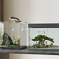 Modern fish tank 3d model