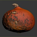 Vibrant Orange Pumpkin With Green Spots And Stem For Home Living Decor
