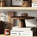 Decorative Ornament Set with Wooden Jars Glass Cloche Hourglass Books Photo Frame for Home Shelf