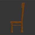 Classic Wooden Chair With Simple Backrest Design And Sturdy Legs Structure