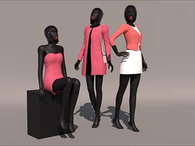 Clothing Model Female Clothing Combination Female Mannequin Red Clothing Combination 3d model