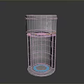 Modern Metallic Cylindrical Device Featuring Layered Structure And Blue Base Ring