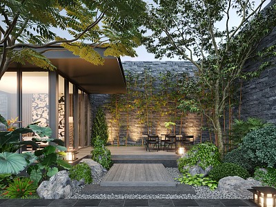 Modern Courtyard Home Courtyard Villa Courtyard Landscape Leisure Courtyard Garden 3d model