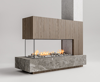 Modern Fireplace 3d model