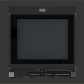 Vintage CRT Television With Gray Body Control Buttons And Ventilation Grilles On Smooth Surface