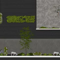 Natural Stone Feature Wall With Moss Decorations Bamboo Plants And Deer Ornaments