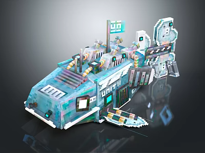 Futuristic Concept Car Featuring Transparent Blue Body Mechanical Components And Advanced Lighting Elements 3d model