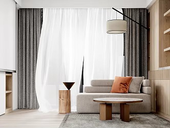 Modern Living Room Simple Home 3d model