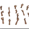 Various Hand Gesture Models With Different Poses For Daily Life Supplies 3d model