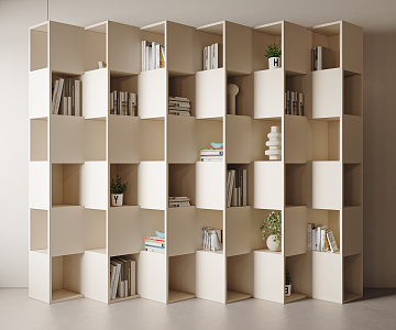 Modern bookcase 3d model