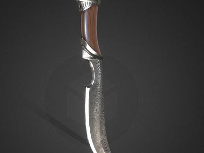 weapon dagger damascus sword knife props model