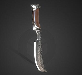 weapon dagger damascus sword knife props 3d model