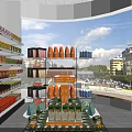Modern Cainiao Service Station Exterior And Interior With Glass Doors Shelves And Goods