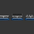 Three Lab Mixers With Blue Base And Various Top Plate Designs For Lab Applications