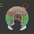 Modern Artistic Pergola With Spherical Metal Frame Hollowed Out Design And White Base
