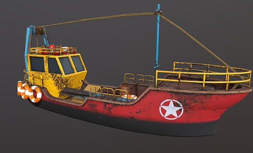 Industrial LOFT boat fishing boat 3d model