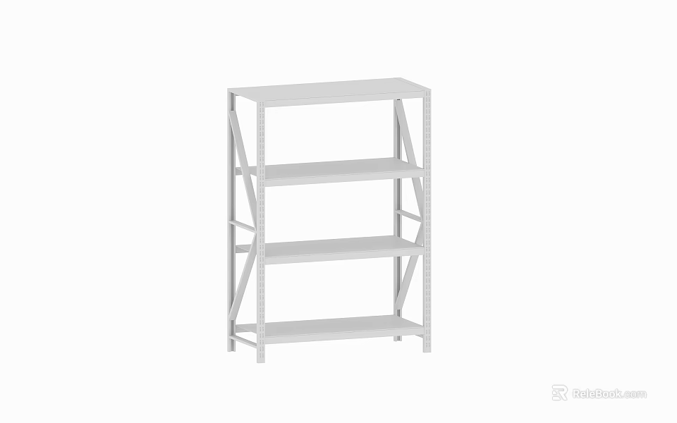 White Multi layer Display Shelf With Sturdy Structure For Retail Store Home And Office Storage 3d model