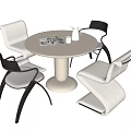Modern Dining Table and Chair Combination 3d model