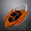 Futuristic Orange Streamlined Spacecraft Design With Transparent Cockpit For Aerospace Exploration