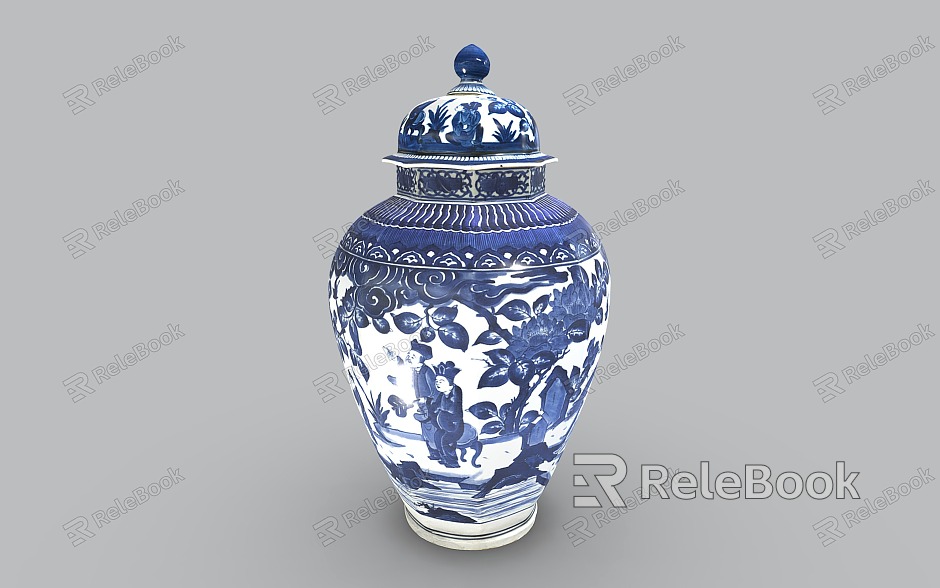 Chinese-style ceramic ware blue and white porcelain blue and white porcelain urn blue and white porcelain bottle blue and white jar model