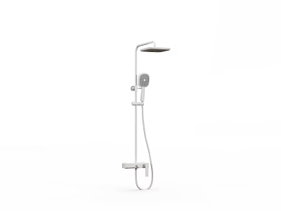 Modern Stainless Steel Shower System with Rainfall Head and Handheld Sprayer 3d model