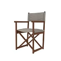 Simple Wooden Frame Outdoor Chair With Fabric Seat Cushion Armrests And Folding Design