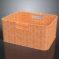 Orange Wicker Storage Basket With Handles For Home Organization Use 3d model