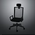 Ergonomic Office Chair With Mesh Backrest Adjustable Headrest Armrests And Wheeled Base