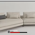 Modern Beige L Shaped Sectional Sofa With Multiple Soft Cushions And Comfortable Design 3d model